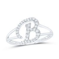 1/5CTW-DIA NK GIFT INITIAL &quot;B&quot; LADIES RING