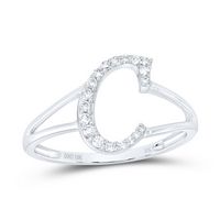 1/8CTW-DIA NK GIFT INITIAL &quot;C&quot; LADIES RING