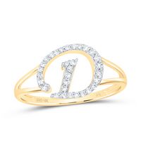 1/6CTW-DIA NK GIFT INITIAL &quot;D&quot; LADIES RING