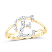 1/5CTW-DIA NK GIFT INITIAL &quot;E&quot; LADIES RING
