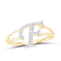 1/6CTW-DIA NK GIFT INITIAL &quot;F&quot; LADIES RING