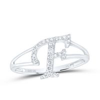 1/6CTW-DIA NK GIFT INITIAL &quot;F&quot; LADIES RING
