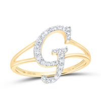 1/5CTW-DIA NK GIFT INITIAL &quot;G&quot; LADIES RING
