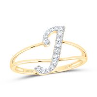 1/8CTW-DIA NK GIFT INITIAL &quot;J&quot; LADIES RING