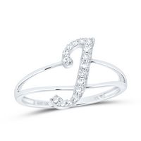 1/8CTW-DIA NK GIFT INITIAL &quot;J&quot; LADIES RING
