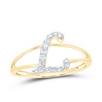 1/8CTW-DIA NK GIFT INITIAL &quot;L&quot; LADIES RING