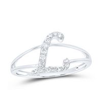 1/8CTW-DIA NK GIFT INITIAL &quot;L&quot; LADIES RING