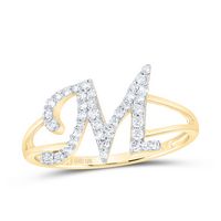 1/5CTW-DIA NK GIFT INITIAL &quot;M&quot; LADIES RING