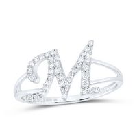 1/5CTW-DIA NK GIFT INITIAL &quot;M&quot; LADIES RING