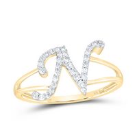 1/6CTW-DIA NK GIFT INITIAL &quot;N&quot; LADIES RING