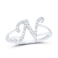 1/6CTW-DIA NK GIFT INITIAL &quot;N&quot; LADIES RING