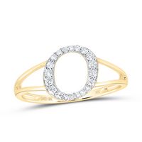 1/6CTW-DIA NK GIFT INITIAL &quot;O&quot; LADIES RING