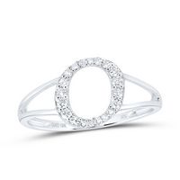 1/6CTW-DIA NK GIFT INITIAL &quot;O&quot; LADIES RING