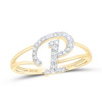 1/5CTW-DIA NK GIFT INITIAL &quot;P&quot; LADIES RING
