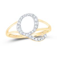 1/5CTW-DIA NK GIFT INITIAL &quot;Q&quot; LADIES RING