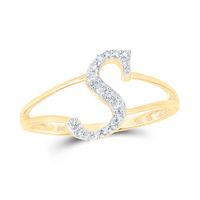 1/8CTW-DIA NK GIFT INITIAL &quot;S&quot; LADIES RING