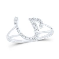 1/6CTW-DIA NK GIFT INITIAL &quot;U&quot; LADIES RING