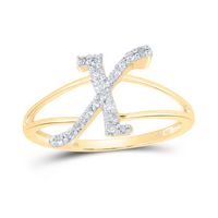 1/6CTW-DIA NK GIFT INITIAL &quot;X&quot; LADIES RING