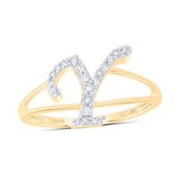 1/6CTW-DIA NK GIFT INITIAL &quot;Y&quot; LADIES RING