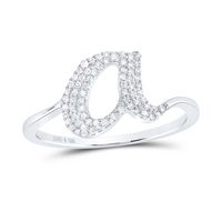 1/6CTW-DIA P1 GIFT INITIAL &quot;A&quot; LADIES RING