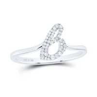 1/8CTW-DIA P1 GIFT INITIAL &quot;B&quot; LADIES RING