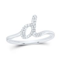 1/8CTW-DIA P1 GIFT INITIAL &quot;D&quot; LADIES RING