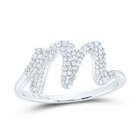 1/4CTW-DIA P1 GIFT INITIAL &quot;M&quot; LADIES RING