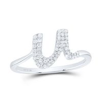 1/5CTW-DIA P1 GIFT INITIAL &quot;U&quot; LADIES RING