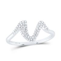 1/5CTW-DIA P1 GIFT INITIAL &quot;V&quot; LADIES RING