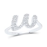 1/4CTW-DIA P1 GIFT INITIAL &quot;W&quot; LADIES RING