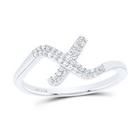 1/8CTW-DIA P1 GIFT INITIAL &quot;X&quot; LADIES RING