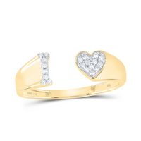 1/10CTW-DIA NK GIFT INITIAL &quot;I&quot; LADIES HEART RING