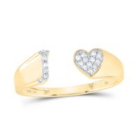 1/12CTW-DIA NK GIFT INITIAL &quot;J&quot; LADIES HEART RING