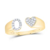 1/8CTW-DIA NK GIFT INITIAL &quot;O&quot; LADIES HEART RING