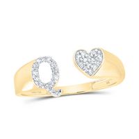 1/8CTW-DIA NK GIFT INITIAL &quot;Q&quot; LADIES HEART RING