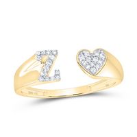 1/10CTW-DIA NK GIFT INITIAL &quot;Z&quot; LADIES HEART RING