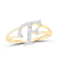 1/6CTW-DIA NK GIFT INITIAL &quot;F&quot; LADIES RING