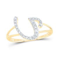 1/6CTW-DIA NK GIFT INITIAL &quot;U&quot; LADIES RING