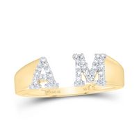 1/6CTW-DIA NK GIFT INITIAL &quot;AM&quot; LADIES RING