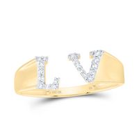 1/10CTW-DIA NK GIFT INITIAL &quot;LV&quot; LADIES RING
