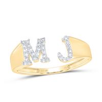 1/8CTW-DIA NK GIFT INITIAL &quot;MJ&quot; LADIES RING