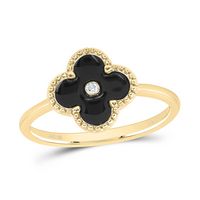 0.012CTW-DIA NK GIFT CLOVER RING