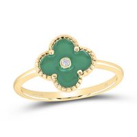 0.012CTW-DIA NK GIFT CLOVER RING