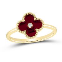 0.010CTW-DIA NK GIFT CLOVER RING