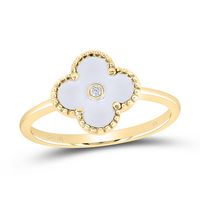 0.012CTW-DIA NK GIFT CLOVER RING