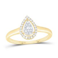 1/6CTW-DIA NK FASHION PEAR RING