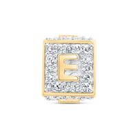 1/4CTW-DIA NK FASHION INITIAL &quot;E&quot; BRACELET BOX