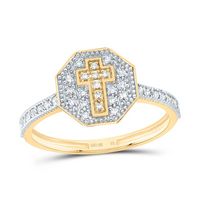 1/6CTW-DIA NK FASHION OCTAGON CROSS RING