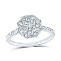 1/6CTW-DIA NK FASHION OCTAGON CROSS RING