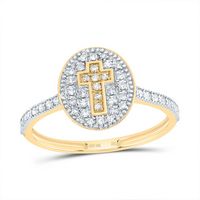 1/4CTW-DIA NK GIFT CROSS OVAL RING